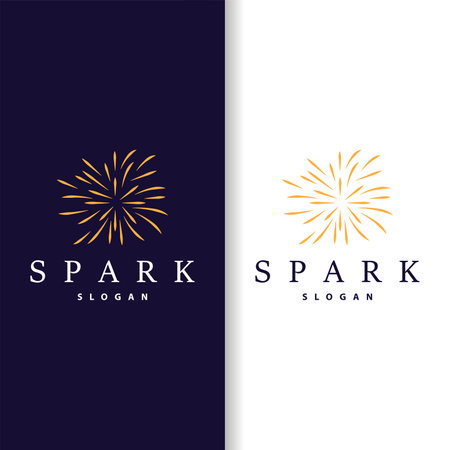 Firework Logo, Modern Abstract Design Simple Colorful Spark, Vector Template Illustrationのイラスト素材