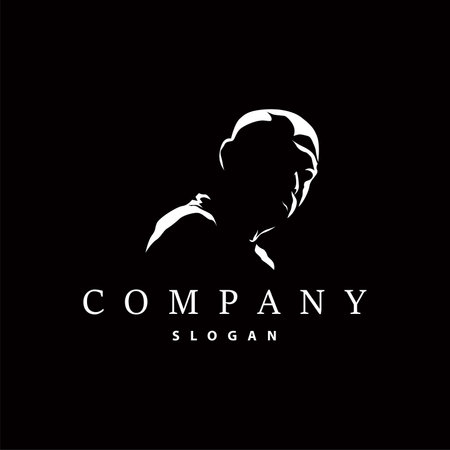 Mafia Logo, Man Silhouette Tuxedo Suit Detective Design Background With Simple Lineのイラスト素材