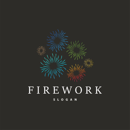 Firework Logo, Modern Abstract Design Simple Colorful Spark, Vector Template Illustrationのイラスト素材