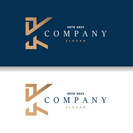 Minimal Initial K Letter Logo, Modern And Luxury Geometric Design, Icon Vector Template Elementのイラスト素材