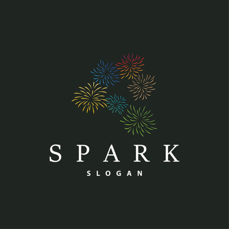 Firework Logo, Modern Abstract Design Simple Colorful Spark, Vector Template Illustrationのイラスト素材
