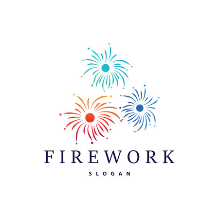 Firework Logo, Modern Abstract Design Simple Colorful Spark, Vector Template Illustrationのイラスト素材