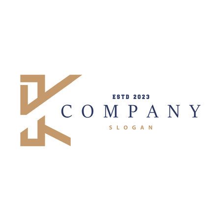 Minimal Initial K Letter Logo, Modern And Luxury Geometric Design, Icon Vector Template Elementのイラスト素材