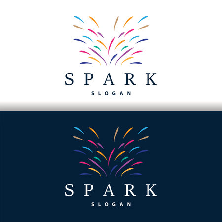 Firework Logo, Modern Abstract Design Simple Colorful Spark, Vector Template Illustrationのイラスト素材