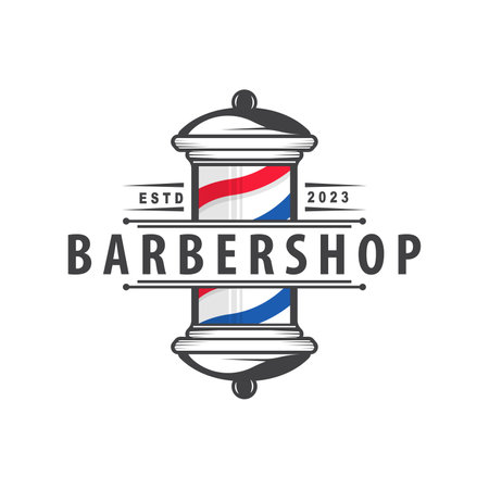 Barbershop Logo, Barber Scissors Vector, Old Design Retro Vintage Typography Ornamentのイラスト素材