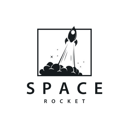 Space Rocket Logo Design, Space Vehicle Technology Vector, Simple Templet Modern Illustrationのイラスト素材