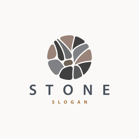 Stone Logo, Premium Elegant Design, Stone Balance Vector, Stepping Rock Walking Icon Illustration Designのイラスト素材