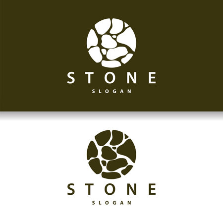 Stone Logo, Premium Elegant Design, Stone Balance Vector, Stepping Rock Walking Icon Illustration Designのイラスト素材