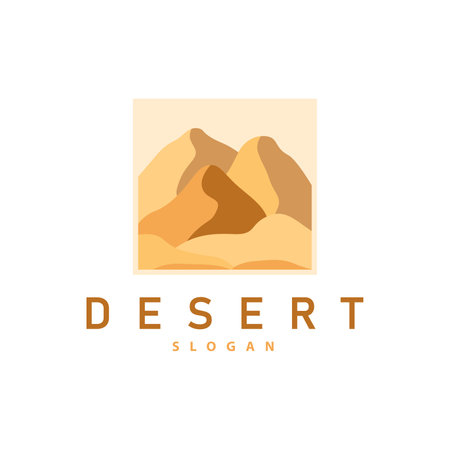 Vector illustration landscape desert logo design with desert hills sand simpleのイラスト素材