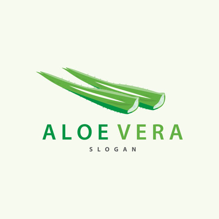 Aloe Vera Logo Design Simple Illustration Health Herbal Plant Grassのイラスト素材