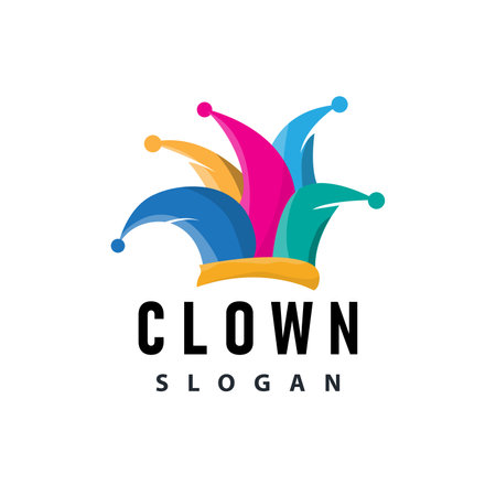 Simple illustration template jester hat logo minimalist joker clown designのイラスト素材