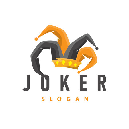 Simple illustration template jester hat logo minimalist joker clown designのイラスト素材
