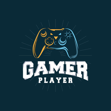 Game Console Logo, Gamer Design Gamepad Illustration Symbol Template