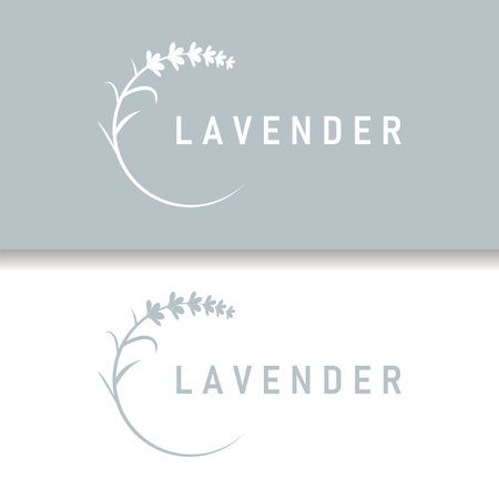 Lavender Logo Elegant Purple Flower Plant Illustration Floral Ornament Designのイラスト素材
