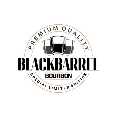 Whiskey Logo, Drink Label Design With Old Retro Vintage Ornament Illustration Premium Templateのイラスト素材