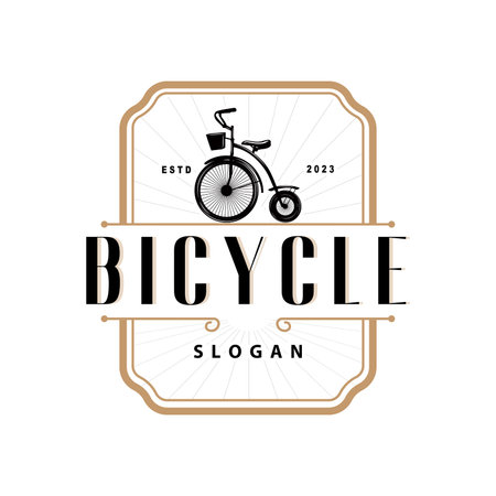 Bicycle logo design bicycle sport club simple vintage black silhouette template illustrationのイラスト素材