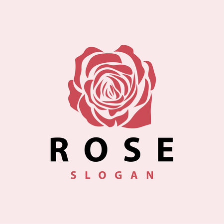 Rose logo design inspiration garden plant nature temple illustration rose flower vector silhouetteのイラスト素材