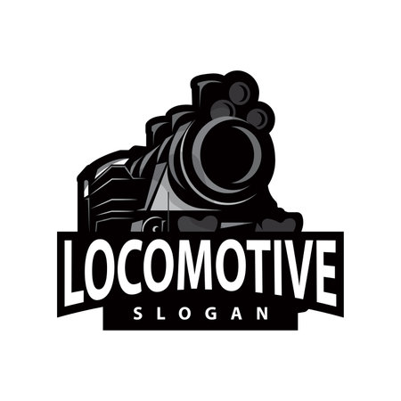Steam train logo vector illustration old train silhouette vintage locomotive design template brandのイラスト素材