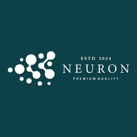 Neuron Logo, Neuron Nerve or Seaweed Vector Abstract Molecule Design, Template Illustrationのイラスト素材