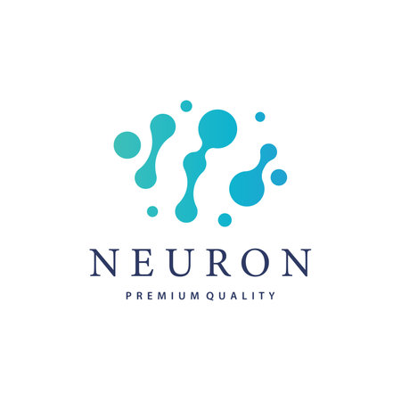 Neuron Logo, Neuron Nerve or Seaweed Vector Abstract Molecule Design, Template Illustrationのイラスト素材