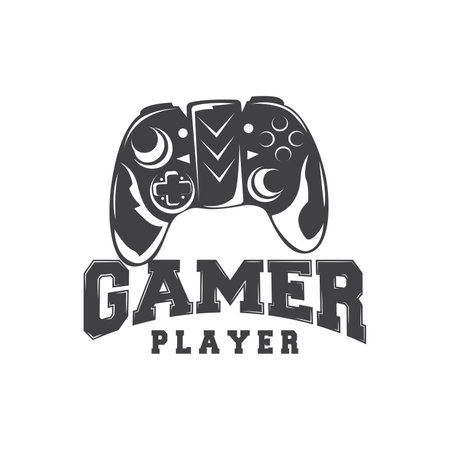 Game Console Logo, Gamer Design Gamepad Illustration Symbol Templateのイラスト素材