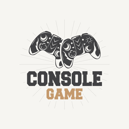 Game Console Logo, Gamer Design Gamepad Illustration Symbol Templateのイラスト素材