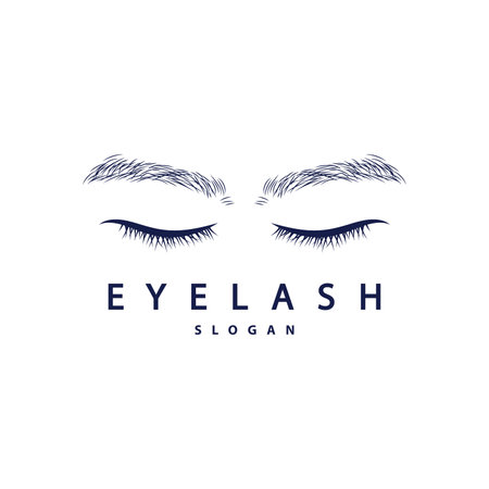 Eyelash Logo, Simple Design for Women's Care Beauty Business Brand Illustration Templateのイラスト素材