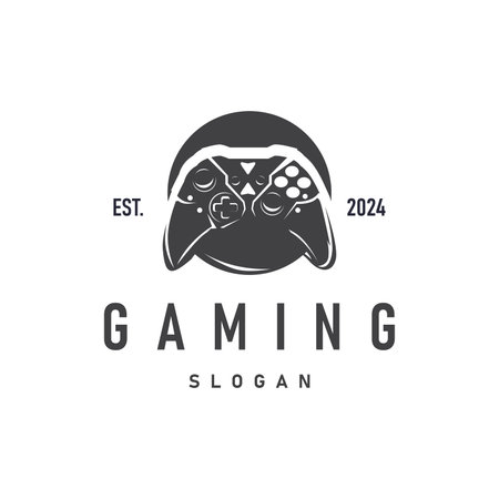 Game Console Logo, Gamer Design Gamepad Illustration Symbol Template