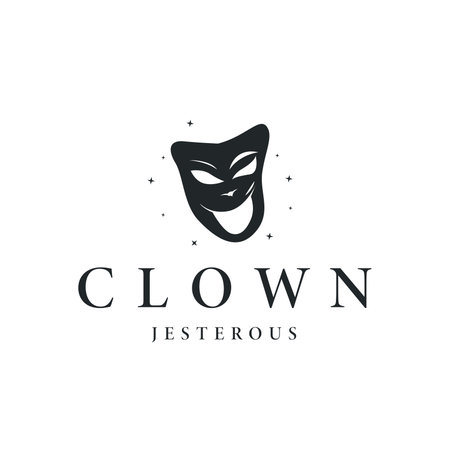 Simple illustration template jester hat logo minimalist joker clown designのイラスト素材
