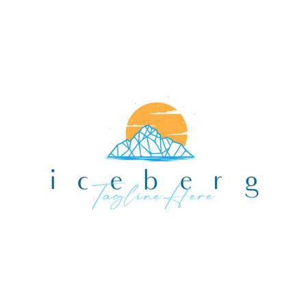 Iconic iceberg mountain logo perfect for modern explorersのイラスト素材