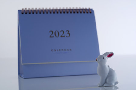 2023 year of rabbit lunar calendarの写真素材