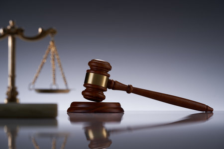 gavel hammer and libra scaleの写真素材