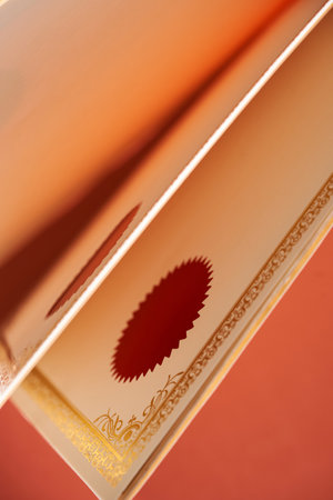 group of certificate with red sealの写真素材