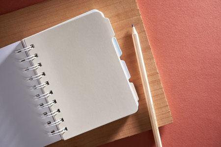 note pad against red background