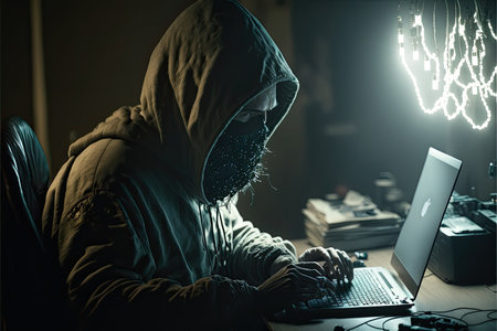 ai generated image computer hacker at work in front  computerの素材