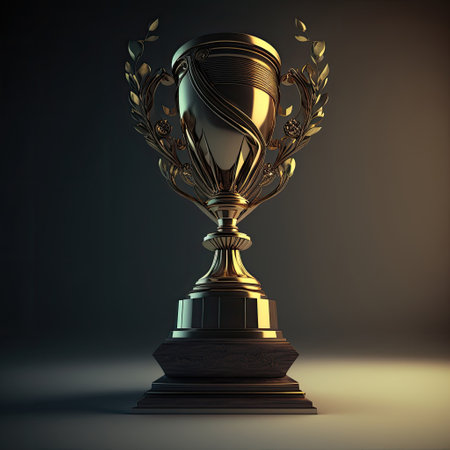 ai generated  image of  authentic trophy , trophy symbol of achievement and successの素材