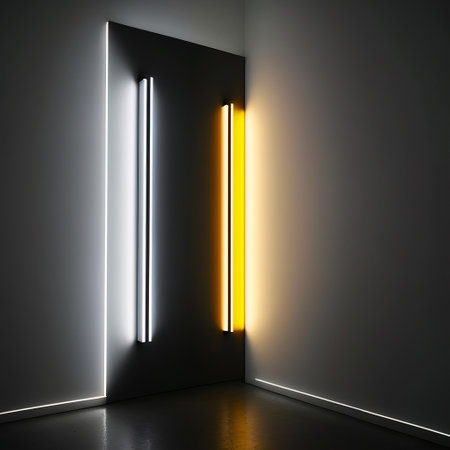 ai generated illustration abstract neon lights background with laser rays, and glowing linesの素材