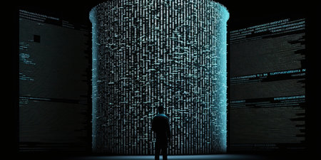 ai generated illustration huge database data analytsis warehouse, The concept of big data information technology.の素材