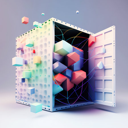 ai generated  illustration of Cloud computing concept in pastel color .This image consists of cloud, computer servers and connectivity between cloud and servers.の素材