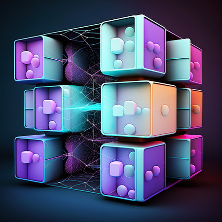ai generated  illustration of Cloud computing concept in pastel color .This image consists of cloud, computer servers and connectivity between cloud and servers.の素材