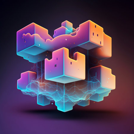 ai generated  illustration of Cloud computing concept in pastel color .This image consists of cloud, computer servers and connectivity between cloud and servers.の素材