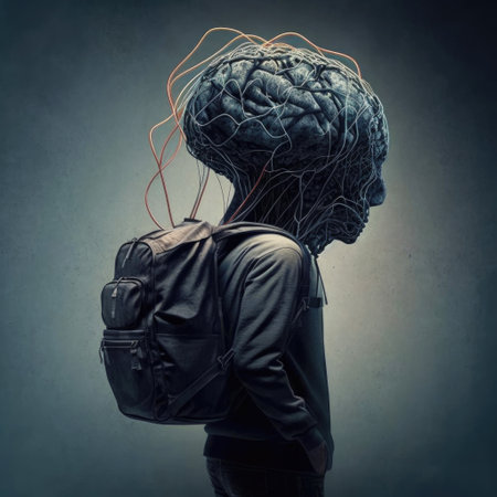 Ai generated illustration of future human wearing extra brainの素材