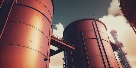 Ai generated illustration fuel, gasoline stroge tankの素材