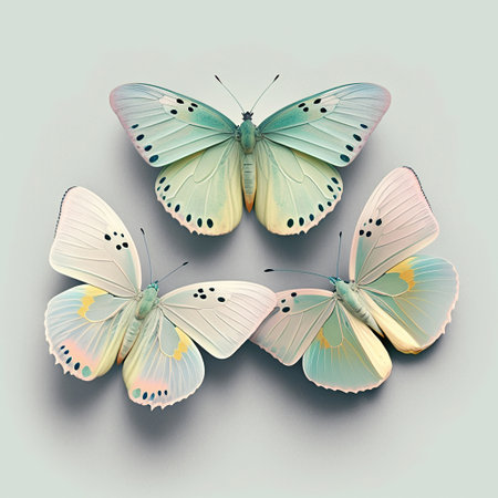 Ai generated illustration pastel color  of butterfly against pastel backgroundの素材