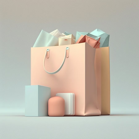 Ai generated illustration pastel color gift boxes set with pastel backgoundの素材