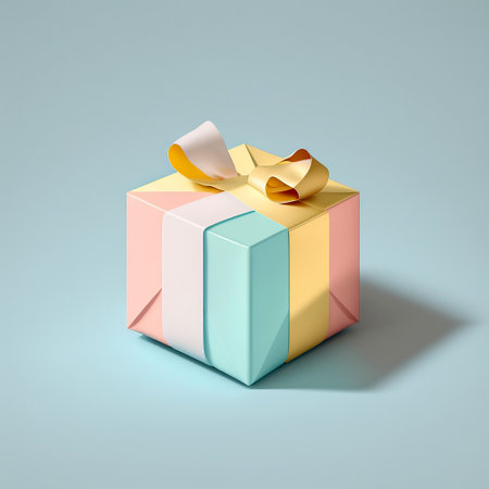 Ai generated illustration pastel color gift boxes set with pastel ribbon bowの素材