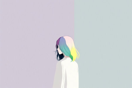 Ai generated illustration  pastel colors fashion mannequin against  pastel backgroundの素材