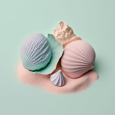 Ai generated illustration of  pastel color of sea shellsの素材