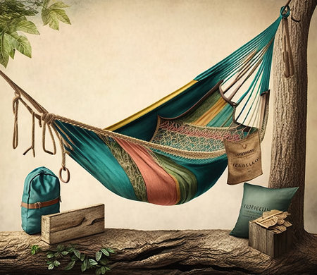 ai generated A hammock under a treeの素材