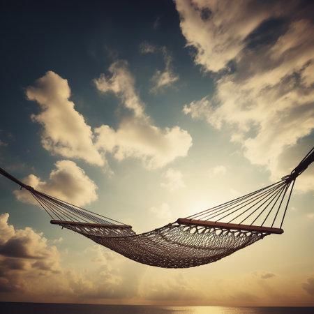 ai generated low angle view of hamock  and cloud relax and dreramlikeの素材